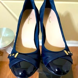 Cole Haan Navy Blue Wedge Loafers